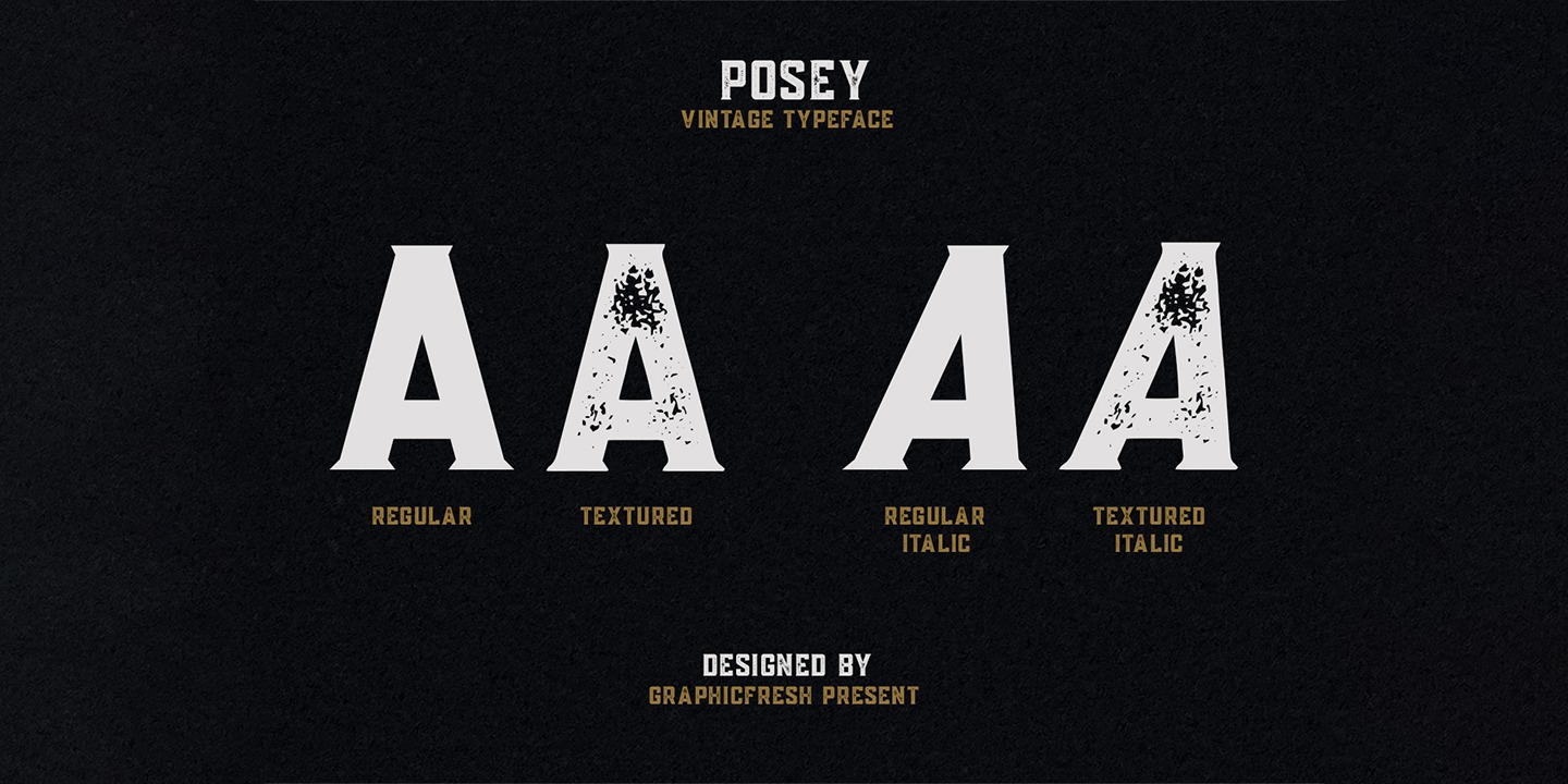 Posey Textured Font preview